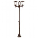 Lampada da terra in alluminio pressofuso con diffusori in vetro trasparente - Altezza max 185mm - IP43 - 3 lampade da 60W ruggine - Samnite