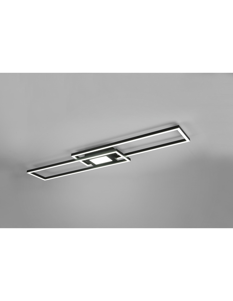 Lampadario Plafoniera Rettangoli Doppia Emissione Led Ganado Nero Trio Lighting - Samnite