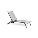 Lettino in alluminio Cleopas antracite con ruote - Samnite