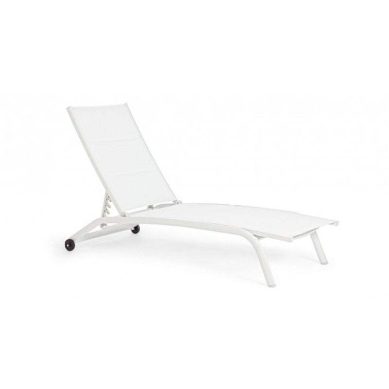 Lettino in alluminio con ruote Cleopas bianco-bianco - Samnite