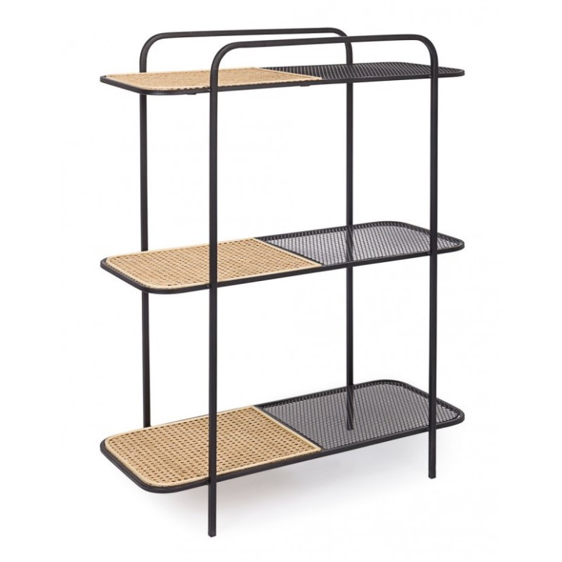 Libreria in acciaio Sagomata tre ripiani Antracite ELYOT 82x35x h100 cm - Samnite