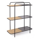 Libreria in acciaio Sagomata tre ripiani Antracite ELYOT 82x35x h100 cm - Samnite