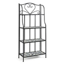 Libreria pieghevole Positano 4 piani in metallo stile country cm 57x28x133h - Samnite