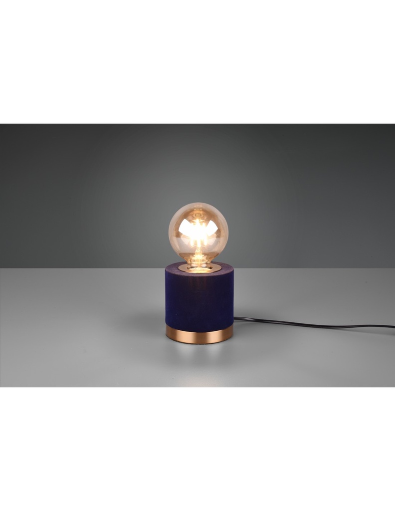 Lumetto Tavolo Judy Velluto Blu Ø11 cm Trio Lighting - Samnite