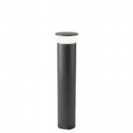 Palo in Alluminio Pressofuso con Diffusore Opalino - Illuminazione LED 9W - Luce Naturale - IP65 grafite - Samnite