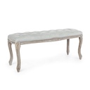 Panca classica legno velluto grigio Mathilde cm 110 x 36 x 47 - Samnite