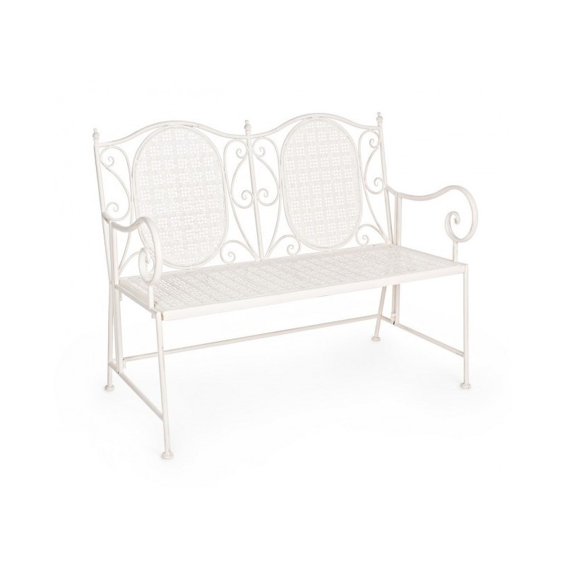 Panca pieghevole due posti in acciaio Bianca EMILY 115x60x h92 cm - Samnite