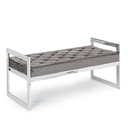 Panca velluto grigio Sveva cm 97 x 44 - Samnite