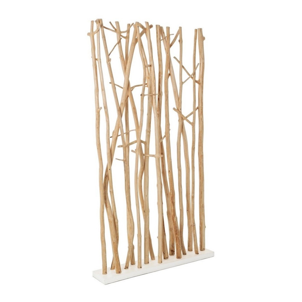 Paravento Aili in legno naturale 100x18,5x180h cm - Samnite