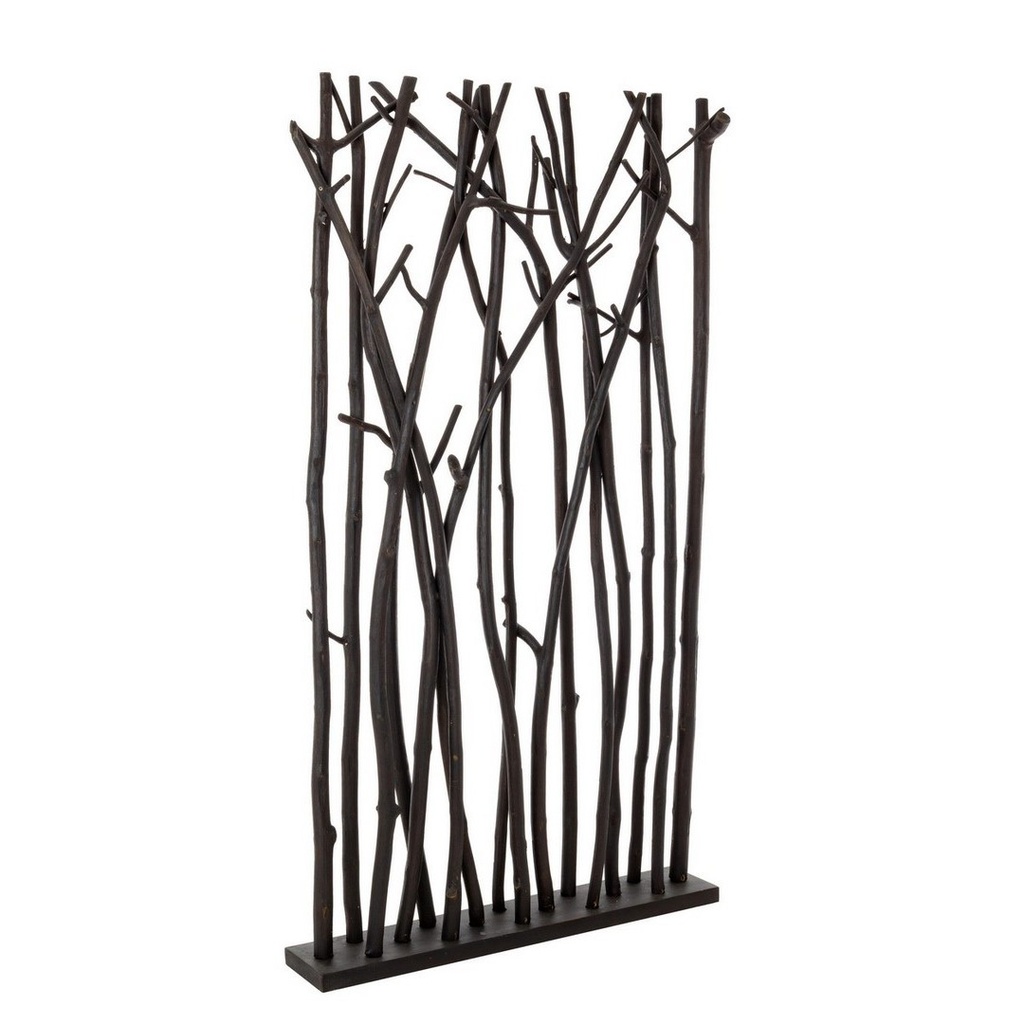 Paravento Aili in legno naturale nero 100x18,5x180h cm - Samnite