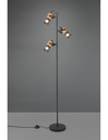 Piantana Tosh Nero 3xE14 Legno E Gabbia Metallica H150 cm Trio Lighting - Samnite