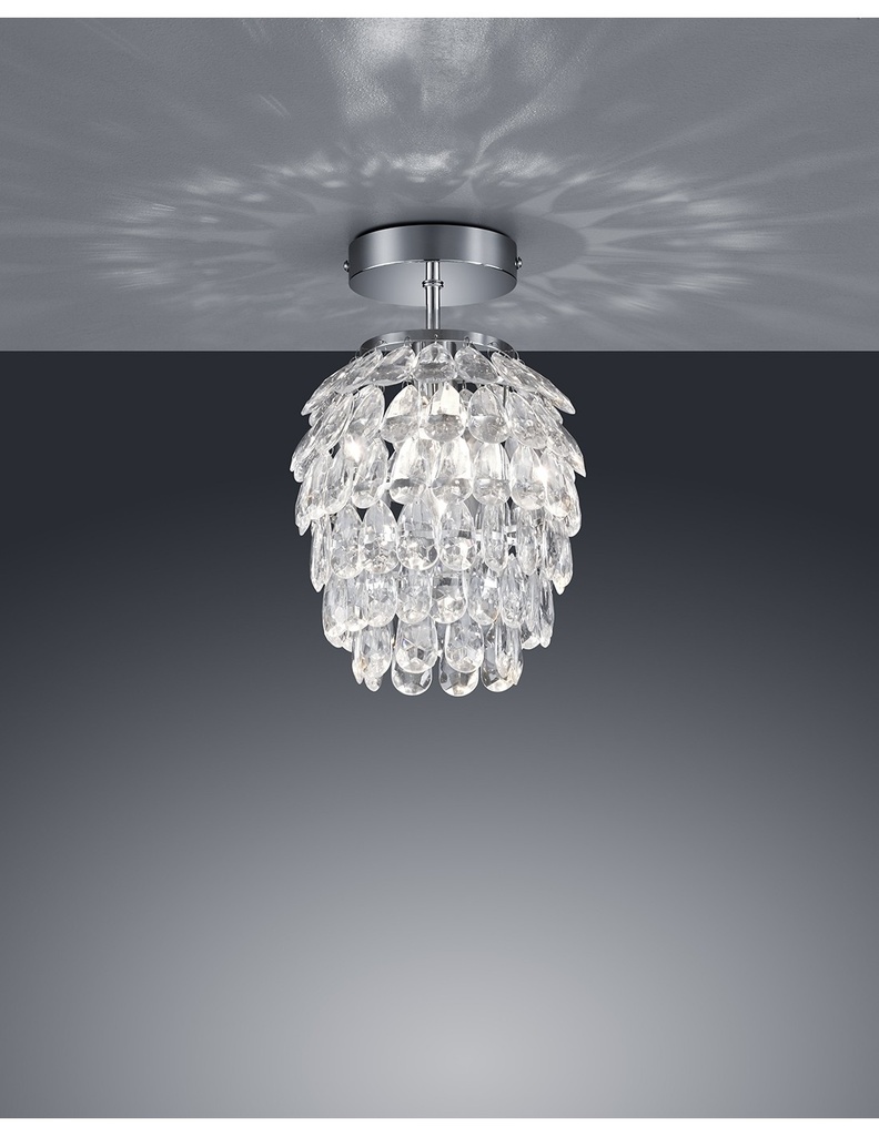 Piccola Plafoniera Decorativa Petty Grappolo Gemme Cromo Ø20 cm Trio Lighting - Samnite