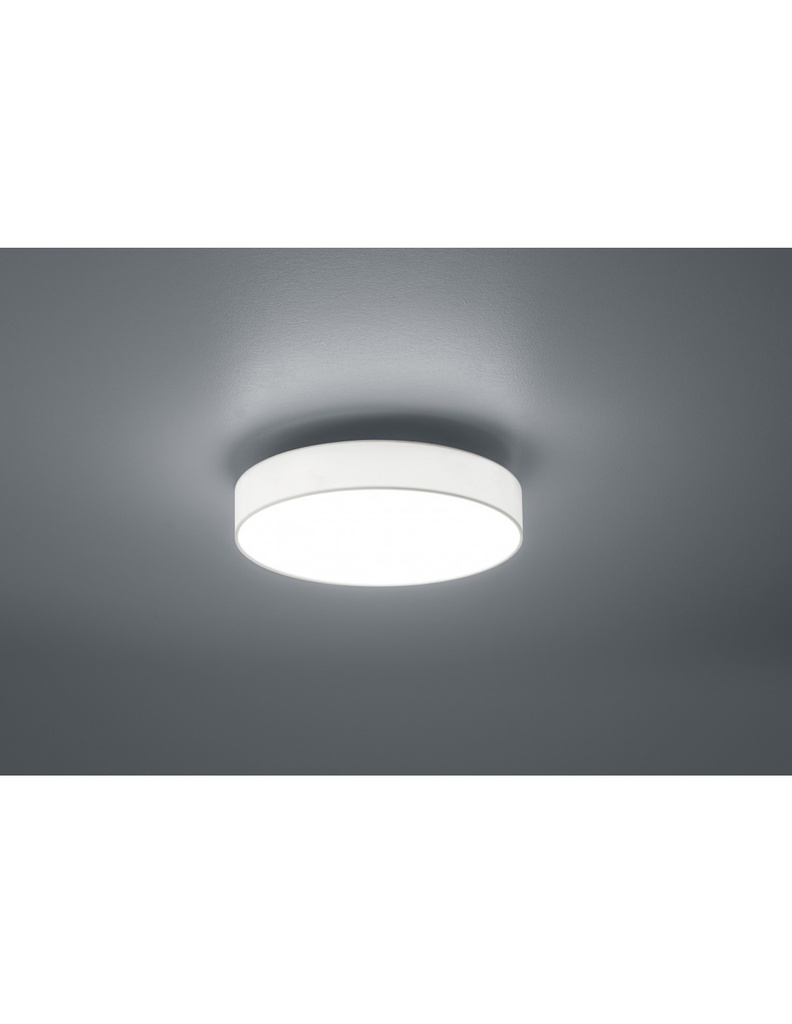 Plafoniera Led Dimmer Cambio Colore Paralume Tessuto Bianco Lugano Ø40 cm Trio Lighting - Samnite