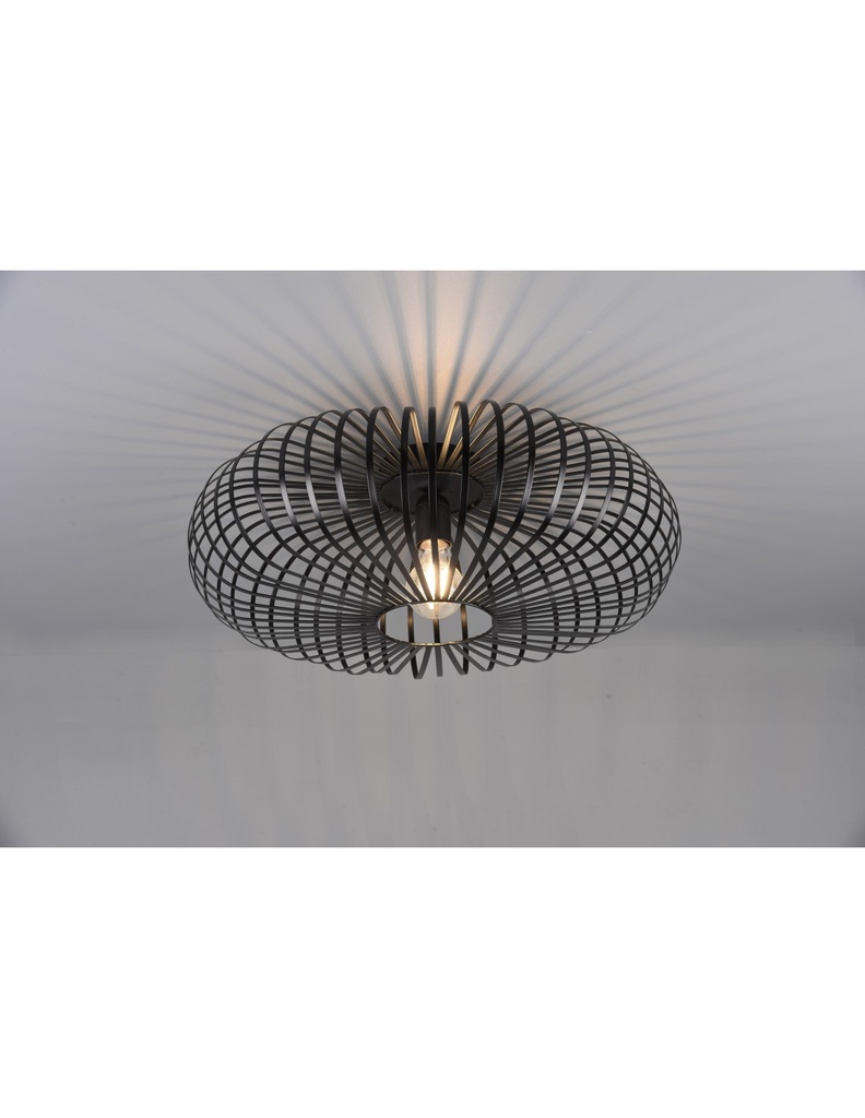 Plafoniera Nera Gabbia Aperta Ellissi Nera Johann Ø50 cm Trio Lighting - Samnite