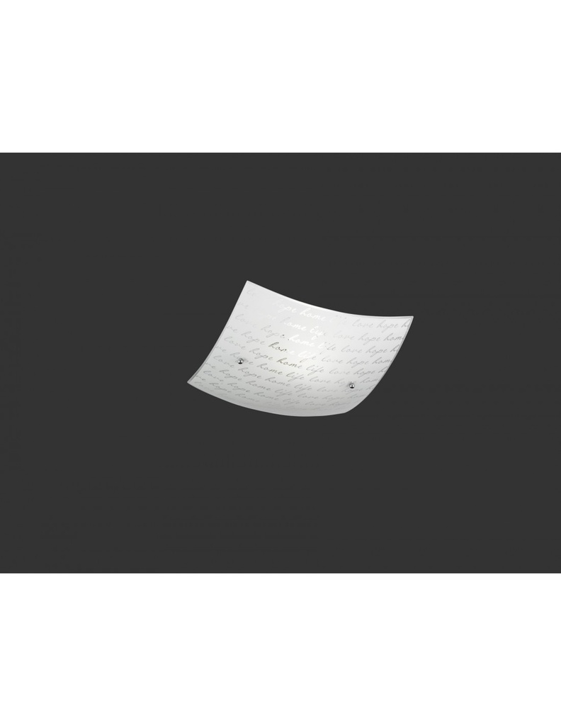 Plafoniera Signa Vetro Bianco Decori Firma 30x30 cm Trio Lighting - Samnite