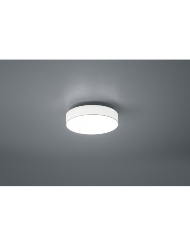 Plafoniera Soffitto Led Dimmer Cambio Colore Tessuto Bianco Lugano Ø30 cm Trio Lighting - Samnite