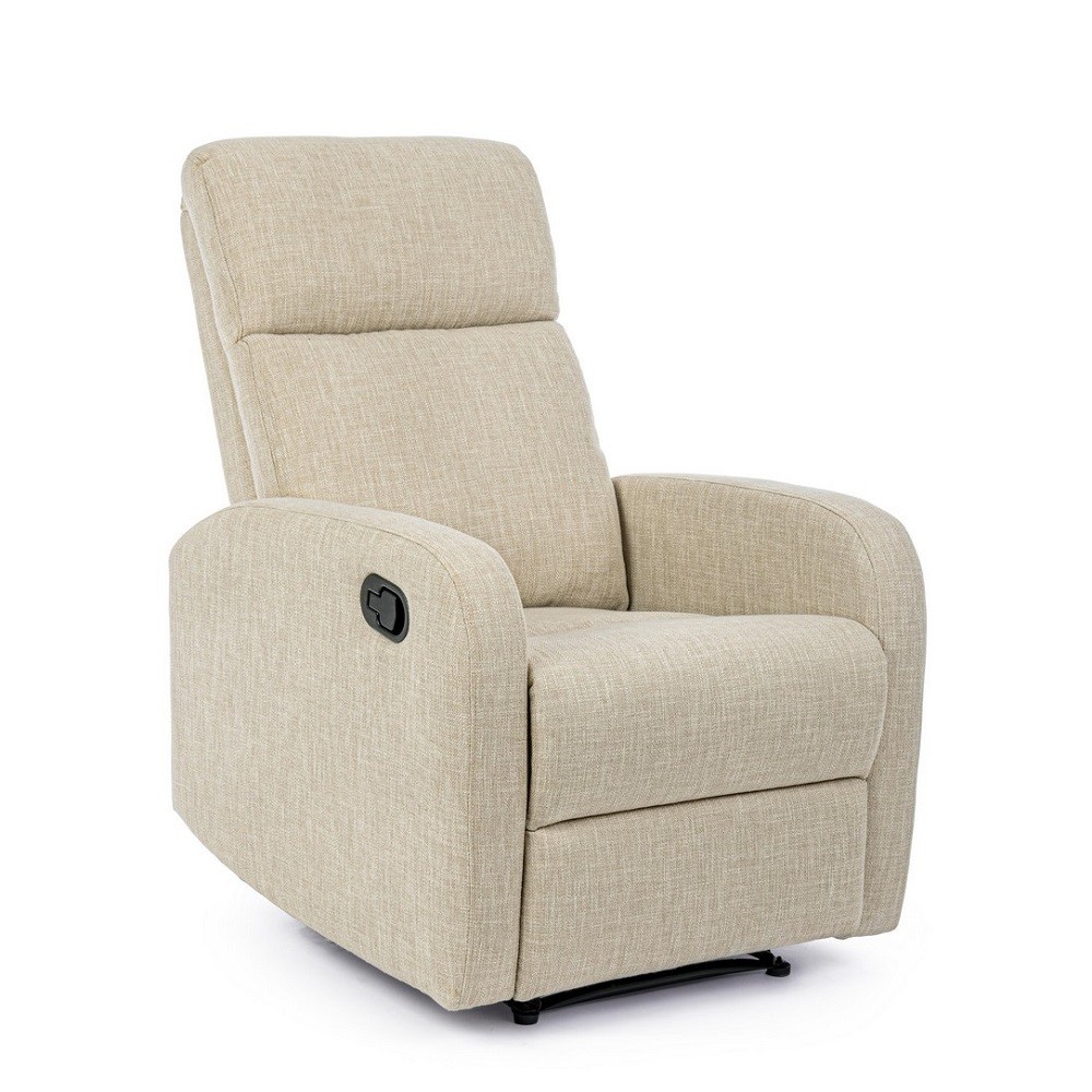 Poltrona reclinabile manuale tessuto beige Iris - Samnite