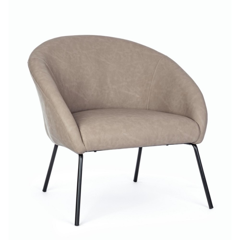 Poltrona tortora in velluto stile design - Samnite