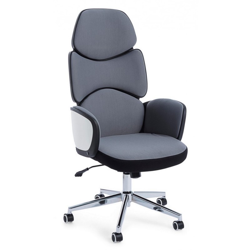 Poltrona ufficio con braccioli in tessuto Grigio Scuro ARMSTRONG 64x69 x h118,5-128 cm - Samnite