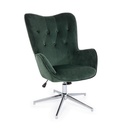 Poltrona verde in velluto stile design - Samnite