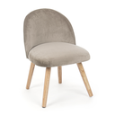 Poltroncina moderna Adeline in legno rivestita effetto velluto tortora - Samnite