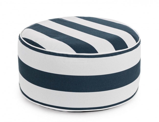 Pouf Righe Gonfiabile Bianco-Blu - Samnite