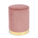 Pouf in velluto Rosa Antico LUCILLA diametro 35x h40 cm - Samnite