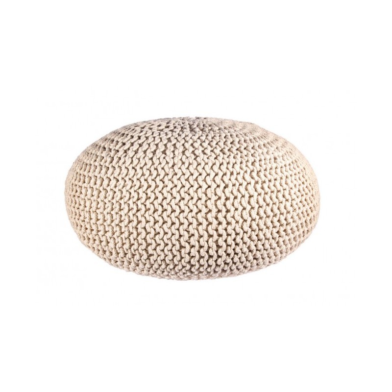 Pouf intrecciato sabbia bizzotto cm 80 - Samnite