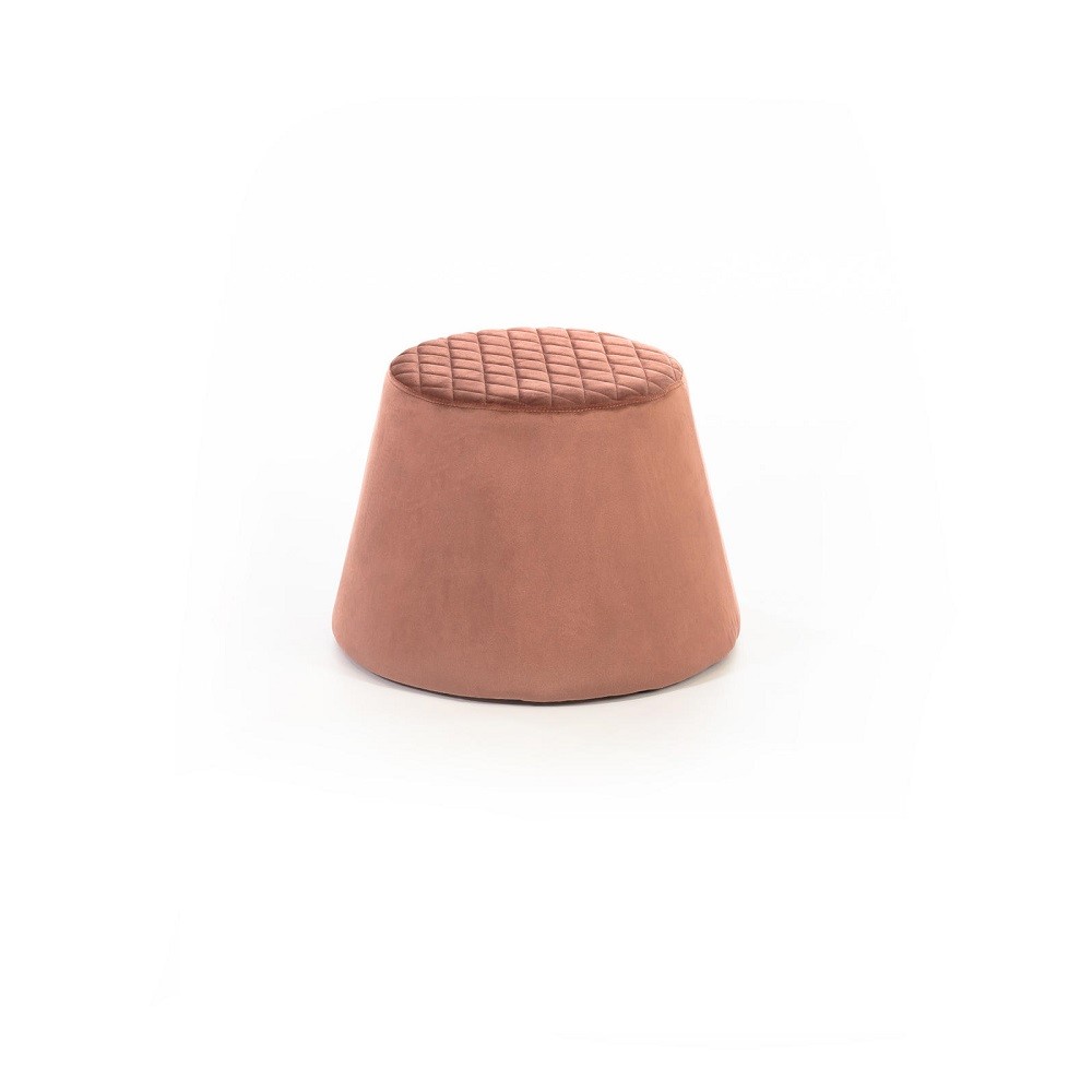 Pouf velluto metallo rosa antico cm 46,5 x 46,5 x h 33 - Samnite