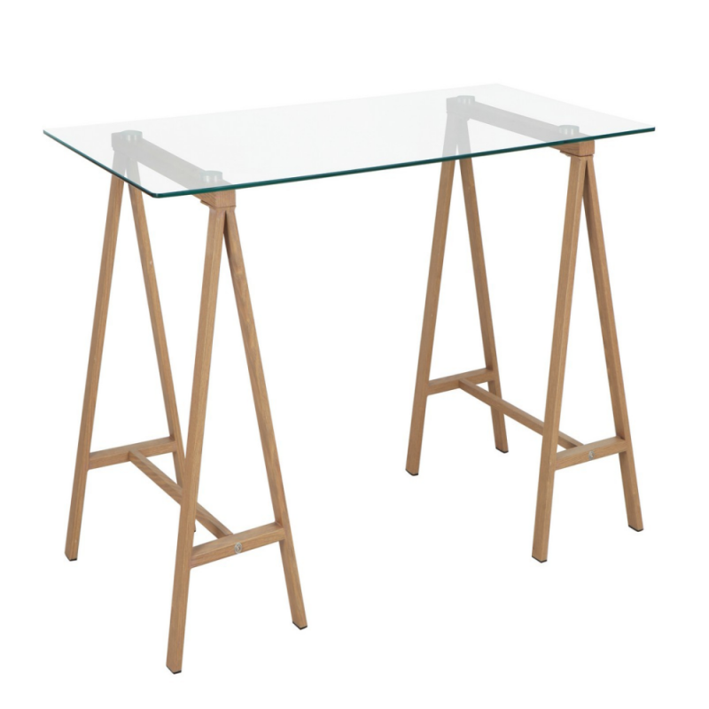 Scrivania moderna Alchimia con piano in vetro 140x70x76h cm - Samnite