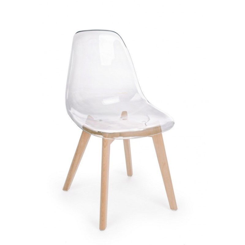 Sedia da pranzo in policarbonato Trasparente EASY 52x47x h82 cm - Samnite