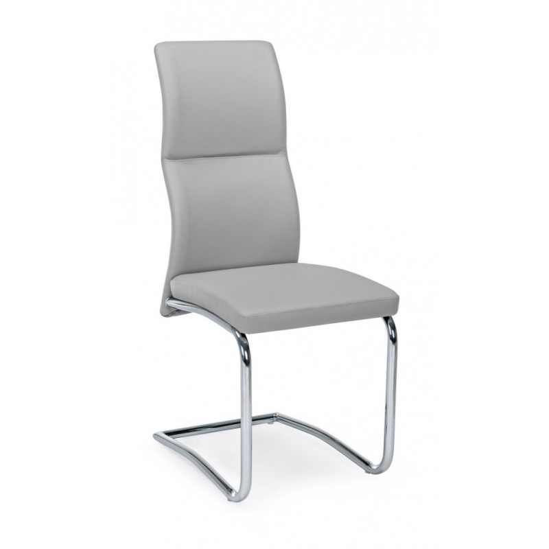 Sedia in ecopelle Grigio Chiaro THELMA 44x58x h104 cm - Samnite
