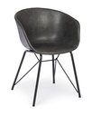Sedia vintage ecopelle antracite Warhol - Samnite