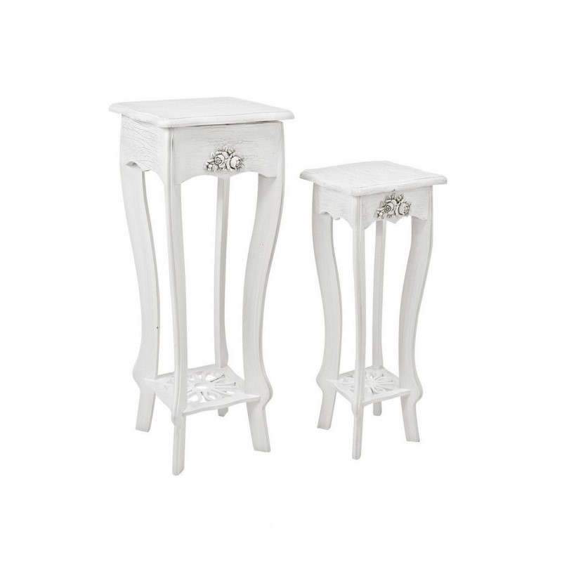 Set 2 porta lampada classico bianco - Samnite