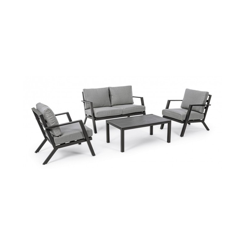 Set da giardino salotto antracite YK13 4 pezzi - Samnite