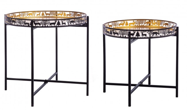 Set2 Tavolino Alizee Nero-Oro - Samnite