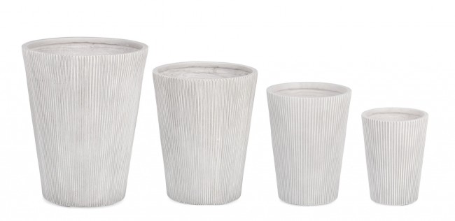 Set4 P.Vaso Ribbed Svas Bianco - Samnite