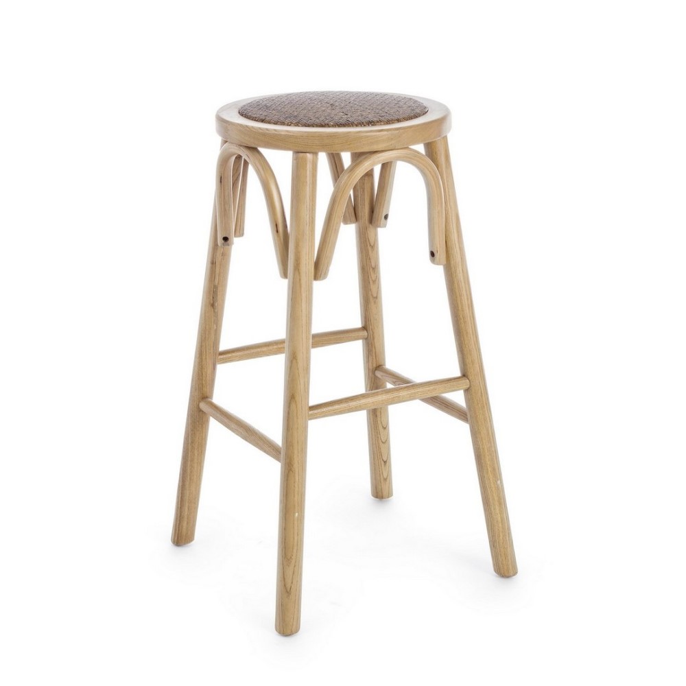 Sgabello bar in legno naturale stile rustico - Samnite