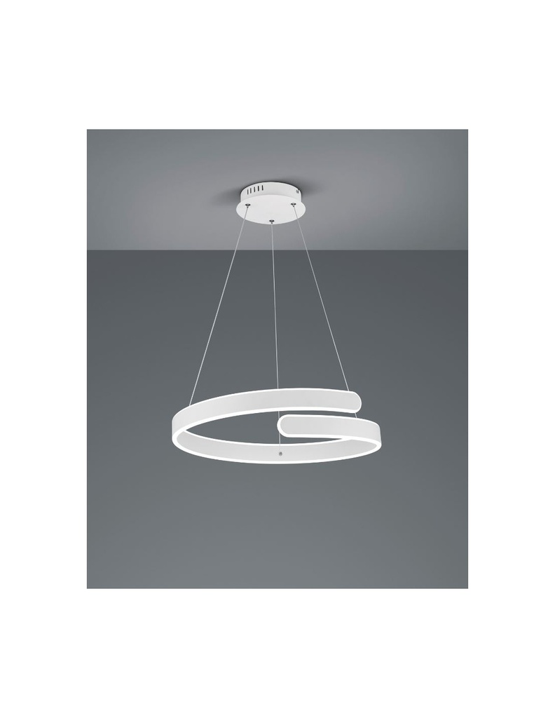 Sospensione Design Spirale Led Dimmer 4000k Parma Bianco Trio Lighting - Samnite