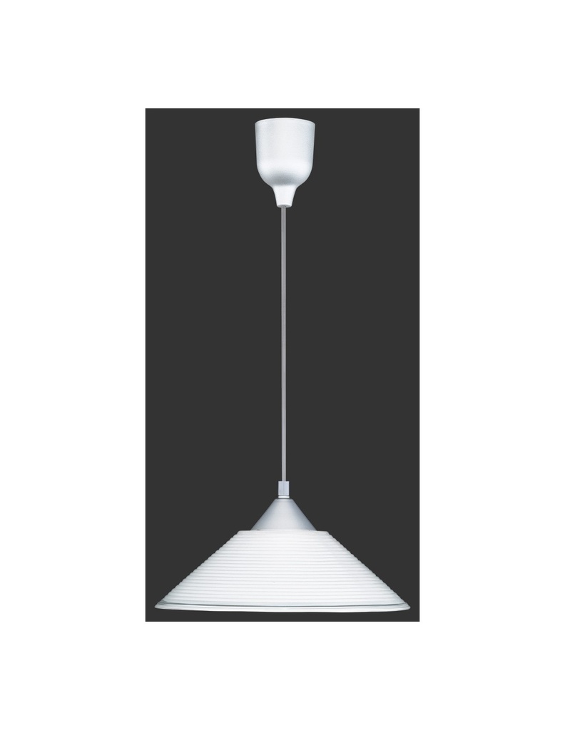 Sospensione Diego Vetro Rigato Bianco Ø30 cm 1xE27 Trio Lighting - Samnite