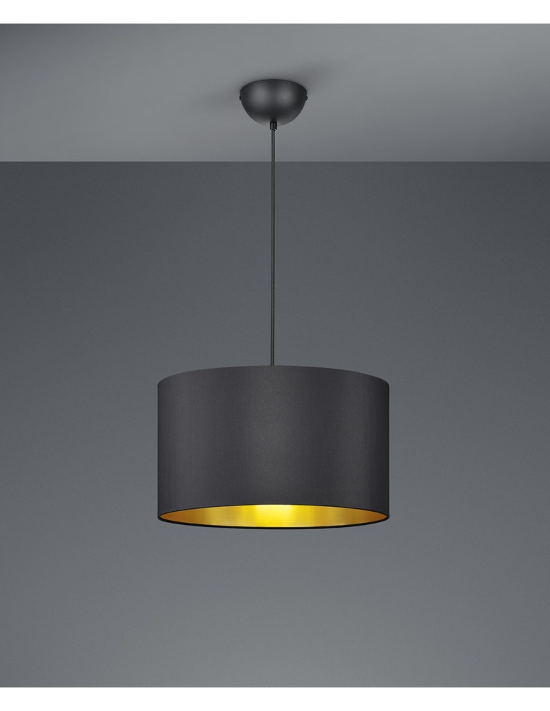 Sospensione Hostel Metallo Nero-Oro H150 cm Ø40 cm Trio Lighting - Samnite