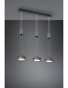 Sospensione Isola Cucina 3 Dischi Led Franklin Antracite Moderno Trio Lighting - Samnite