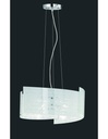Sospensione Signa 3 Vetri Bianco 3xE27 Ø50 cm Trio Lighting - Samnite