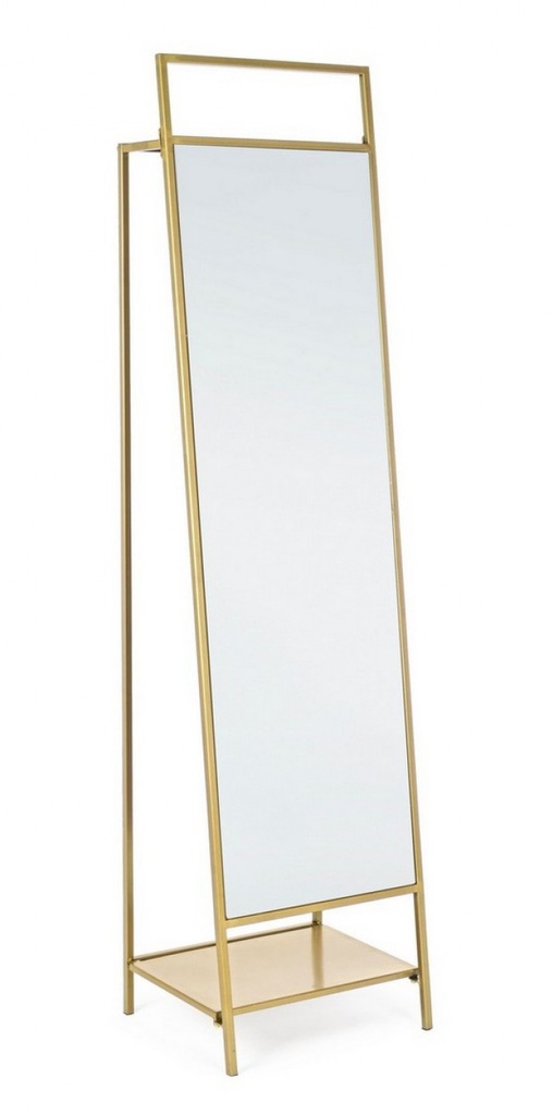 Specchio Stretto con Portabiti Ekal Oro  Cod.0242616 - Samnite