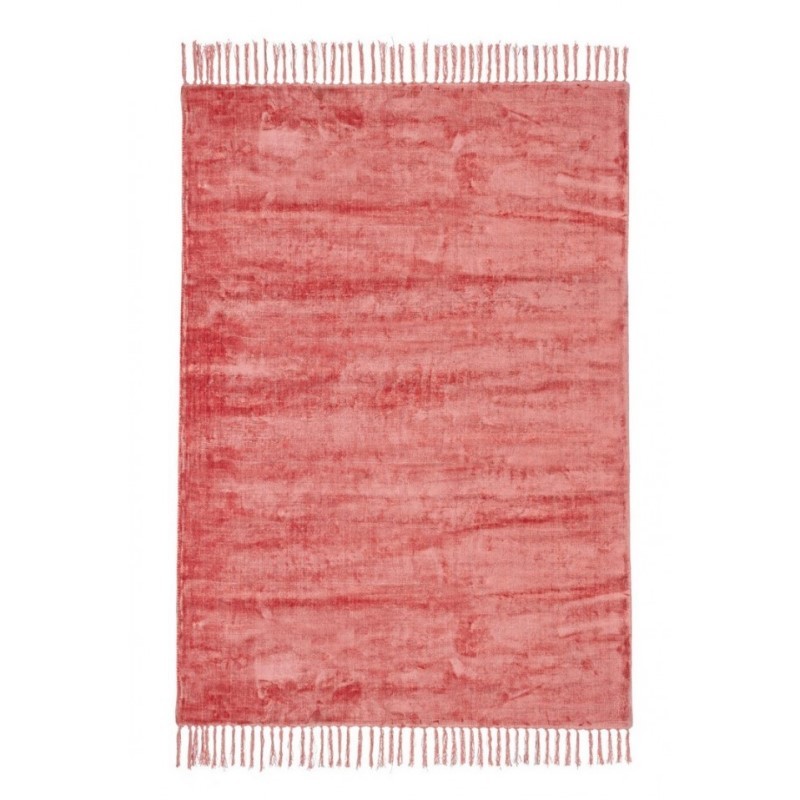 Tappeto in viscosa stile etnico Rosso Corallo BELIZE 140x200 cm - Samnite