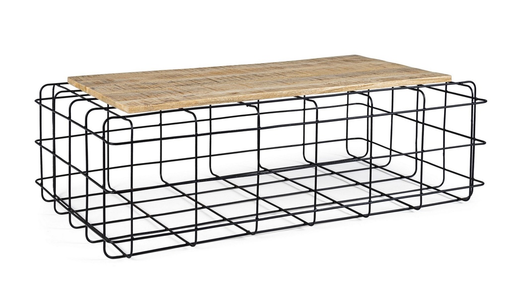 Tavolino metallo legno rettangolare Trellis - Samnite