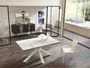 Tavolo Allungabile bianco-ceramica marmo bianco 90 cm x 160-240 cm H. 76 cm - Samnite