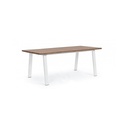 Tavolo Oslo da giardino Bianco-Naturale 100x200 cm - Samnite