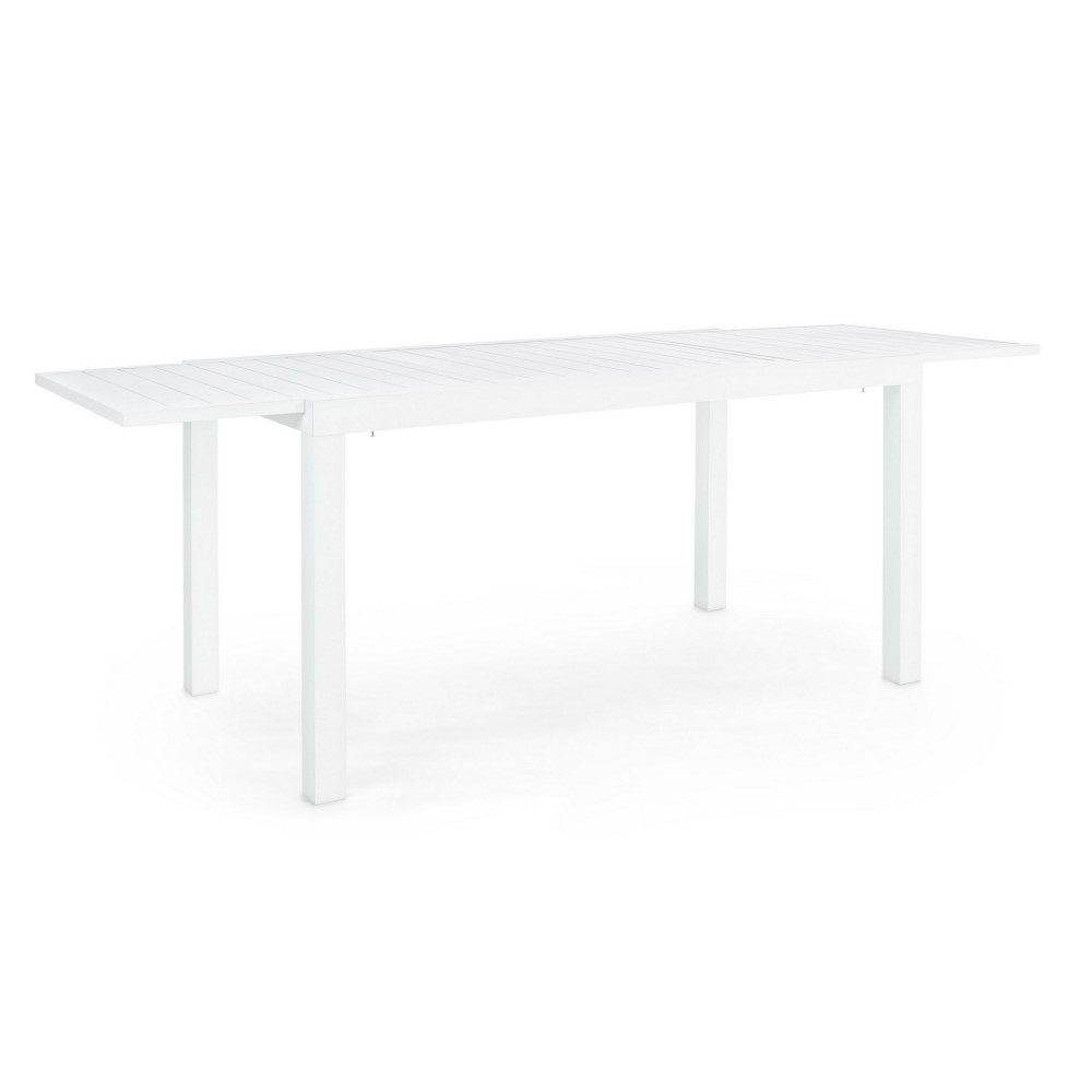 Tavolo allungabile bianco in alluminio stile classico cm 140-210x77 - Samnite