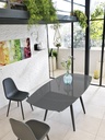 Tavolo allungabile in vetro temperato con top grigio 120/180x90h cm - Samnite